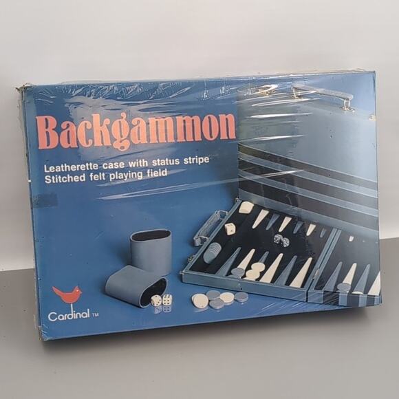 Vintage Cardinal Backgammon Game Premier Edition Leatherette case NEW SEALED. - Picture 1 of 2